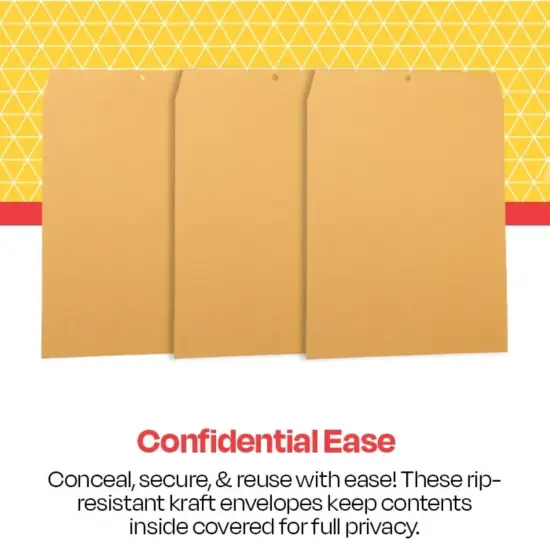 School Smart Kraft Envelopes with Clasp, 11-1/2 x 14-1/2 Inches, Pack of 100 {6}