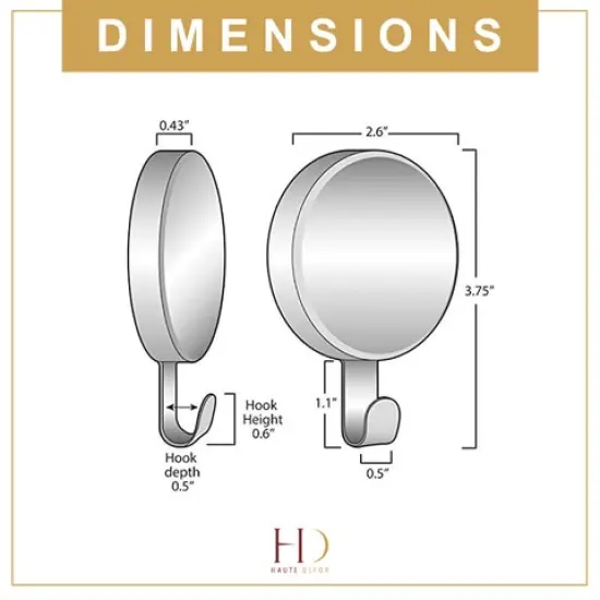 Haute Decor Attract&reg; Magnetic Hanger, 1 Pack - Strong Magnet Hook for Metal Doors and Surfaces Silver {6}