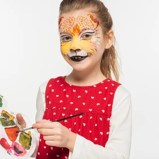 69 Pcs Facial Painting Stencils & 10 Pcs Painting Brushes(Plastic) {6}