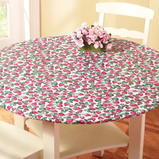 Collections Etc Collections Etc. Patterned Fitted Table Cover with Soft Flannel Backing and Durable Wipe-Clean Vinyl Construction {1}