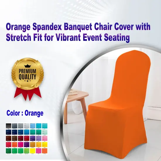 Orange Spandex Banquet Chair Cover with Stretch Fit for Vibrant Event Seating {2}