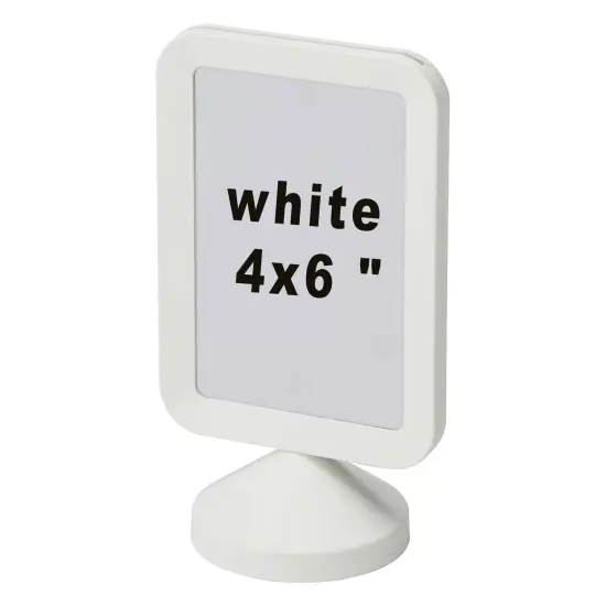 4x6 White Double-Sided Photo Frame &ndash; Freestanding Picture or Menu Holder, Display Two Images, No Back Panel &ndash; Ideal for Desk, Restaurant Menus, or Reception Signs {6}