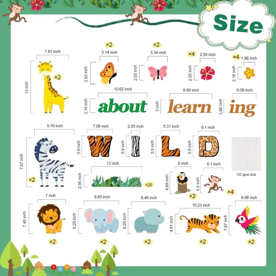 Jungle Animals Bulletin Board Decoration Set {3}