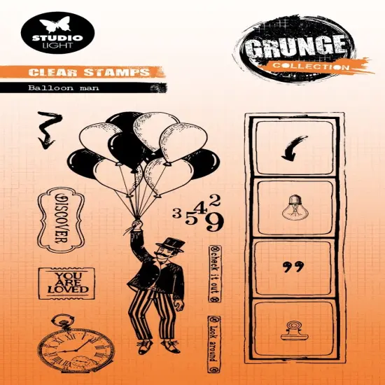 Grunge Collection Clear Stamp 13/Pkg -Nr. 827, Balloon Man {1}