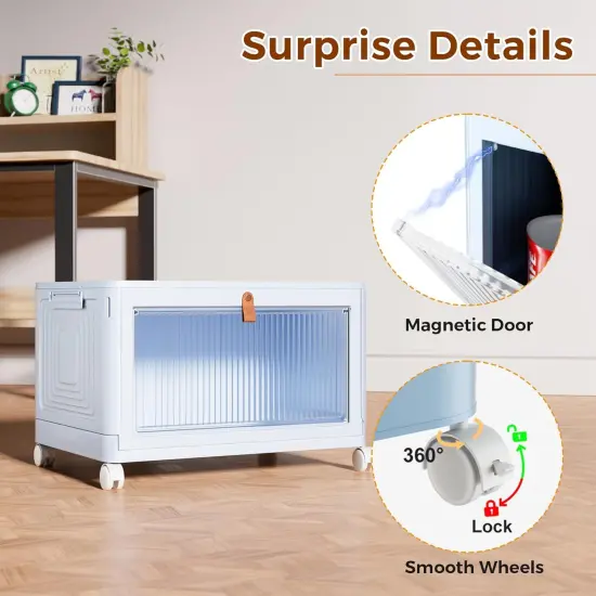 4 Tier Stackable Plastic Storage Bins with Lid and Wheels {4}