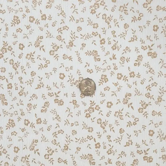 1 Yard 50/52" Wide Lightweight 125 GSM Woven Ivory Rayon Crinkle Fabric {1}