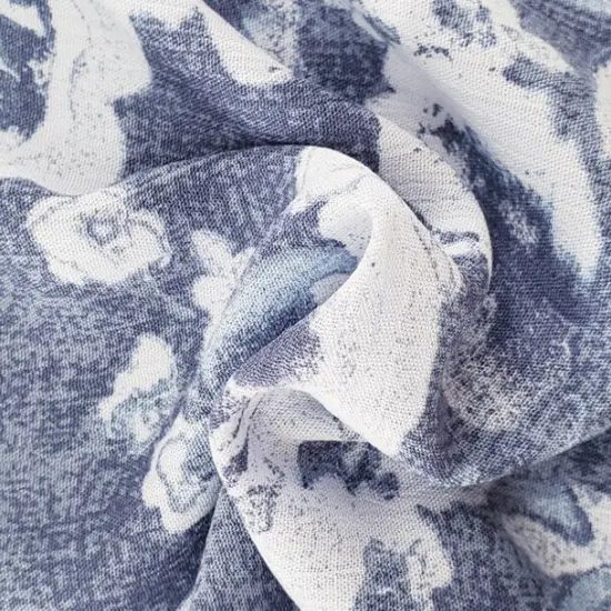 1 Yard Navy Rayon Crinkle Crepon Fabric for Blouses Dresses Skirts and Apparel Projects 50/52" Width {2}