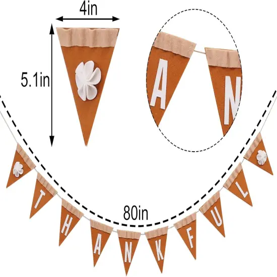 Felt Pumpkin Pie Thankful Banner - Thanksgiving Decorations {2}