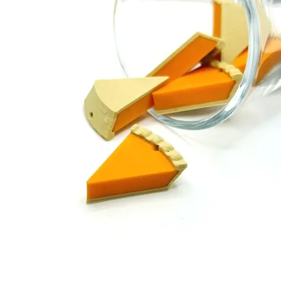 3D Pumpkin Pie Charms, 25x19mm {1}