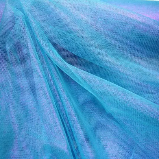 1 Yard Foil Mesh Fabric Aqua and Pink 58/60" Sheer Polyester for Costumes, Events & Crafting {1}