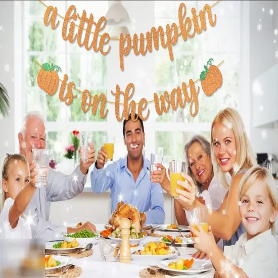Pumpkin Baby Shower Decorations A Little Pumpkin is On the Way Banner {3}