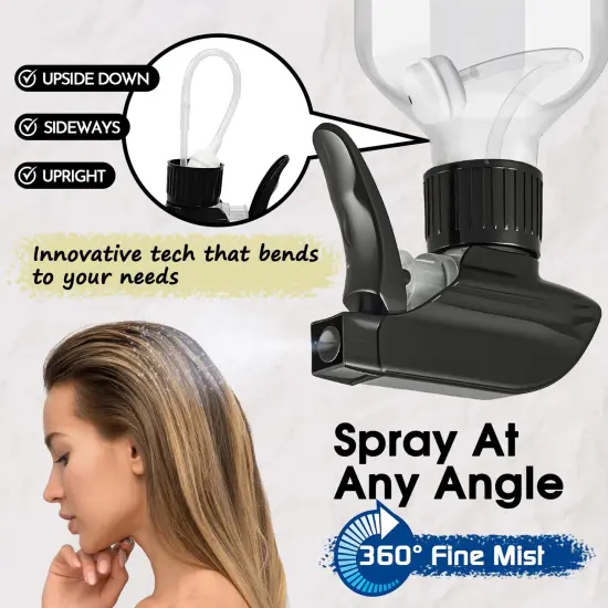 2 Pack 360&deg; Plastic Spray Bottles - 10 oz/300 ml (Clear) {3}