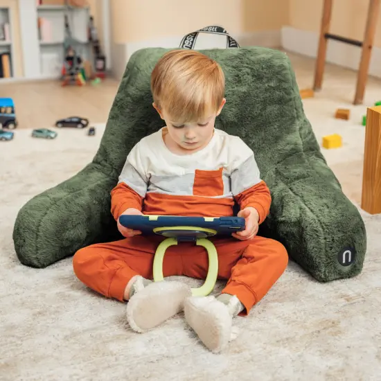 Nestl Fur Reading Pillow with Laptop Lap Desk Olive Green {5}