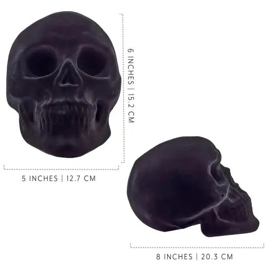 Black Velvet Skulls 2ct Halloween Day of Dead Craft Decor {6}