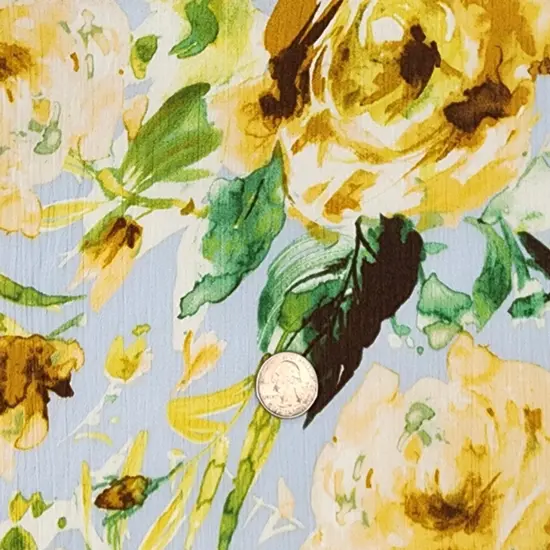 1 Yard Skylight Rayon Crinkle Fabric Lightweight Woven Apparel Material for Skirts Blouses 50/52" Wide {4}