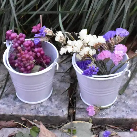 30pcs Mini Metal Bucket - White {5}