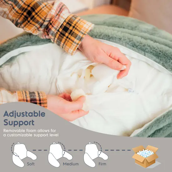 Nestl Fur Reading Pillow with Laptop Lap Desk Sage Green {2}