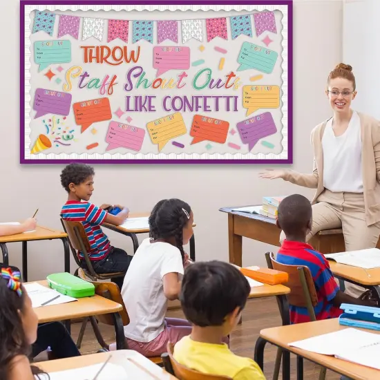 Staff Shout Out Like Confetti Bulletin Board Set Decorations {4}