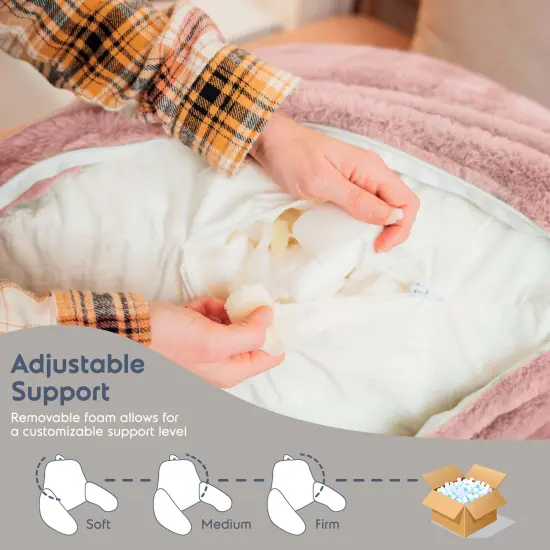 Nestl Fur Reading Pillow with Laptop Lap Desk Peach Beige {2}