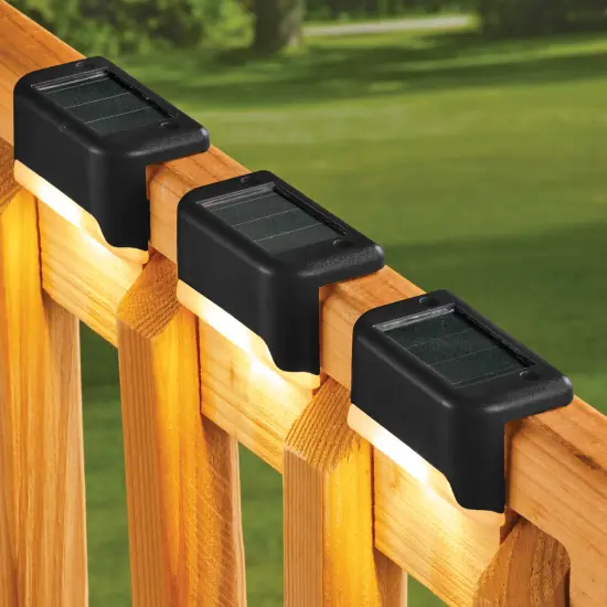 Collections Etc Versatile Solar Powered Fence Lights - Set of 3 {2}