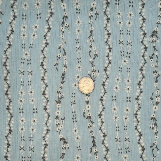 1 Yard Sky Gray Rayon Crinkle Fabric, 50/52" Wide Lightweight Apparel Material {3}