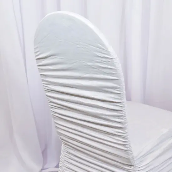 Embossed Rouge Style Spandex Banquet Chair Cover White {4}
