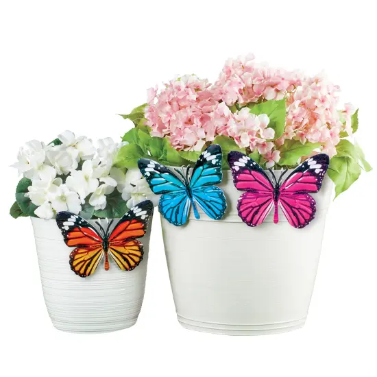 Collections Etc Colorful Butterfly Pot Hangers - Set of 3 {2}