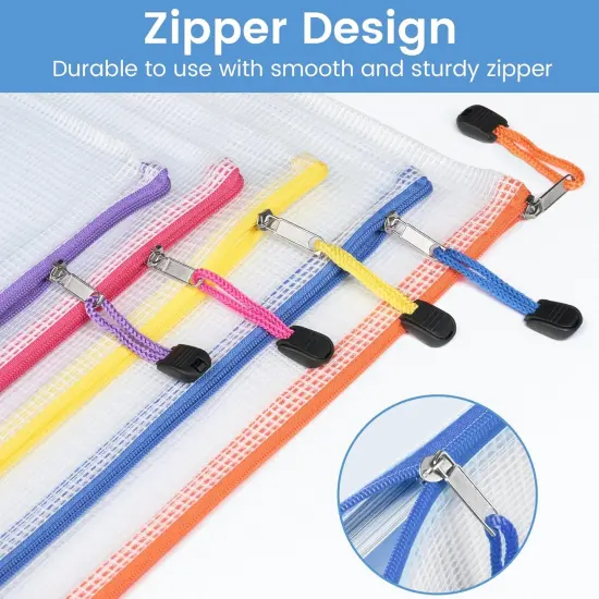 24 Pack Mesh Zipper Pouch Bags with Label Pocket {4}