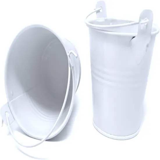 2PCS Tiny Metal Buckets - White {2}