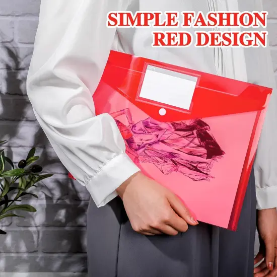 24 Pcs Plastic Envelopes - RED {3}
