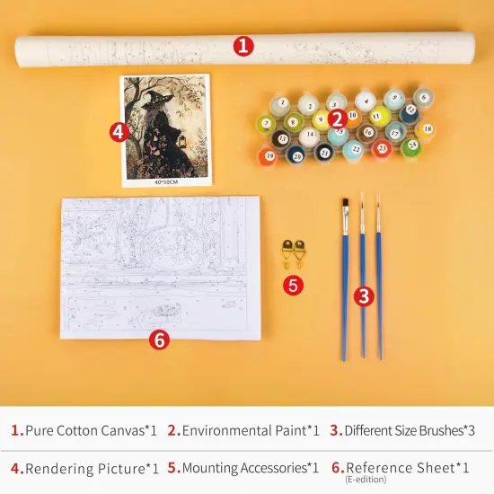 Paint by Numbers Kit for Adults, Forest Witch Paint by Numbers DIY Painting by Numbers for Adults Adults' Paint-by-Number Kits Witch Color by Numbers Crafts for Adults, 16 x20 Inch {3}