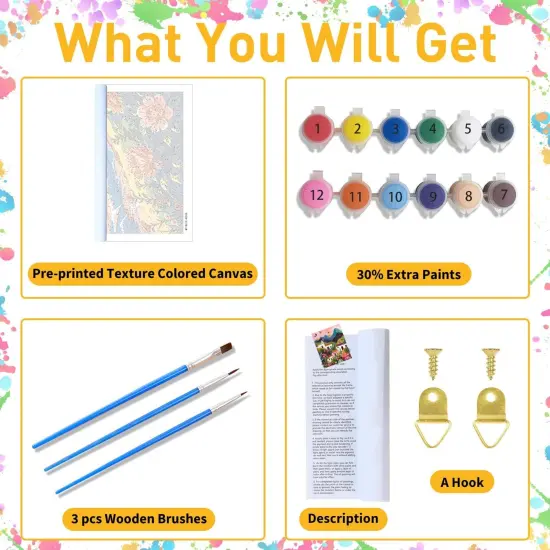 Paint by Numbers for Adult, Landscape Paint by Numbers Kit for Adults Beginners, DIY Landscape Acrylic Painting on Canvas for Home Wall Art Decor(16x20Inch {4}