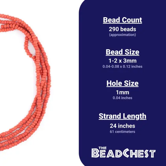 The Bead Chest Red Matte Glass Seed Beads (3mm) - 24 inch Strand of Quality Glass Beads {4}