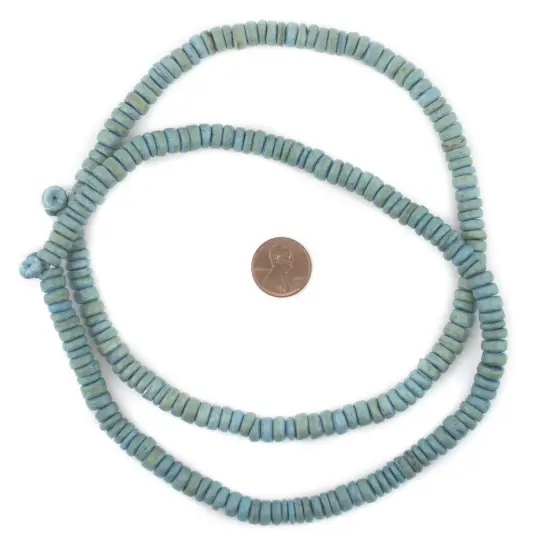 The Bead Chest Light Blue Disk Coconut Shell Beads (8mm) {2}