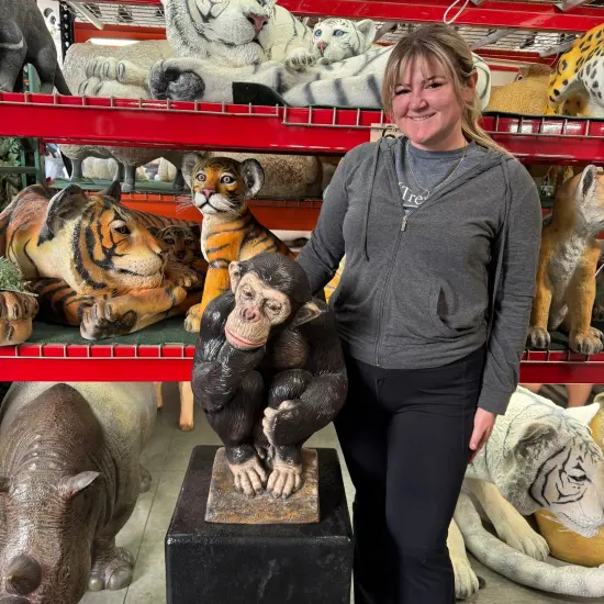 Monkey Chimp Light Table Top Statue {3}