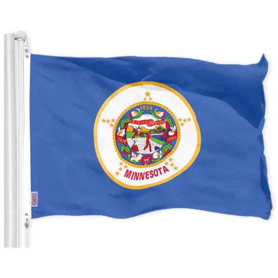 G128 Minnesota MN State Flag | 3x5 Ft | LiteWeave Pro Series Printed 300D Polyester | Indoor/Outdoor, Vibrant Colors, Brass Grommets {1}