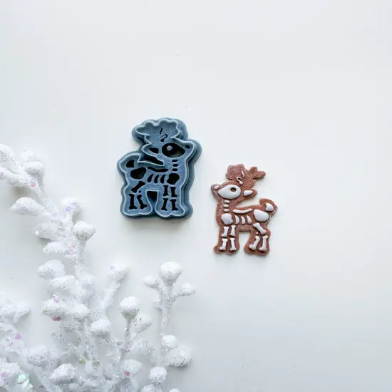 SKELETON RUDOLPH REINDEER | DARK CHRISTMAS | CLAY CUTTER {1}
