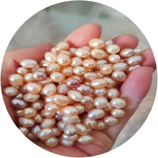 50 Pcs Freshwater Pearl for Jewelry Making AAA 6-7mm No Hole Natural Genuine Real Freshwater Cultured Pearls Oval Pearl Beads Loose Gemstone Bead Crafts Gift for Women,DIY Gifts. {1}
