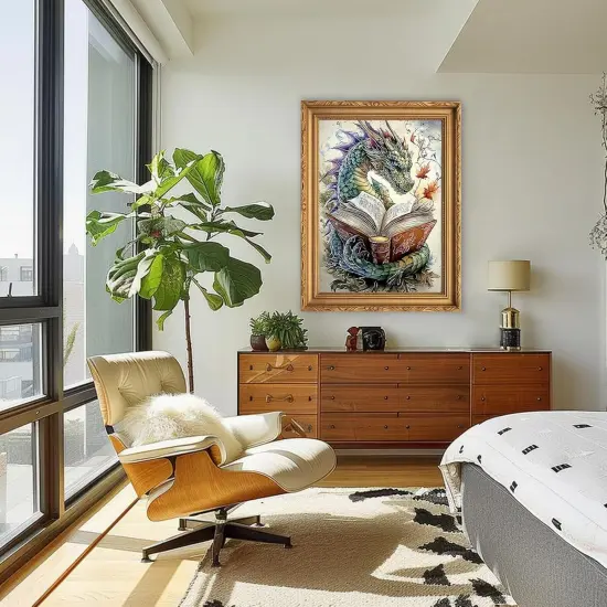 Dragon Diamond Painting Kits for Adults, 5D Animal Diamond Painting Book Diamond Art Kits for Beginners, Full Drill Diamond Art Diamond Gem Diamond Painting Kits for Home Wall Decor 12x16Inch {4}