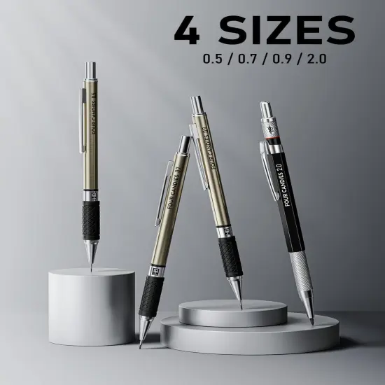 25PCS Art Mechanical Pencil Set with Case, 3PCS Metal Artist Lead Pencil 0.5, 0.7, 0.9 mm & 3PCS 2mm Holder (HB 2H 2B 4B Color) with 432PCS Graphite Lead Refills for Drawing Sketching {5}