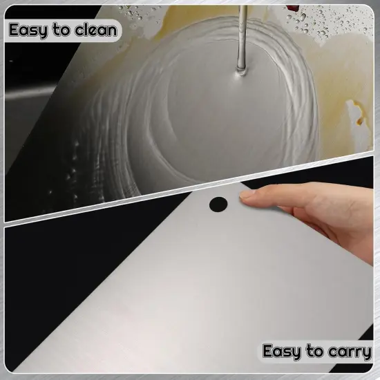 Titanium Cutting Boards, Stainless Steel Food Grade Cutting Boards, Titanium Cutting Boards for Kitchen, Stainless Non Stick Chopping Boards for Meat, Fruit, Vegetables, Dishwasher Safe (12 x 8 in) {4}