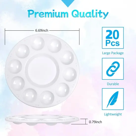 Acrylic Paint Palette Trays 20Pcs Plastic Pallets for Kid, Adult, Student Oil Watercolor Craft DIY Art Painting {4}