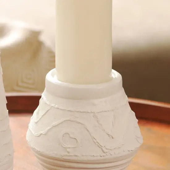 Organic Pattern Terracotta Candle Holder &ndash; 5.2 X 5.2 X 5.5&rdquo; &ndash; Rustic Candle Stand for Ambient Lighting {4}