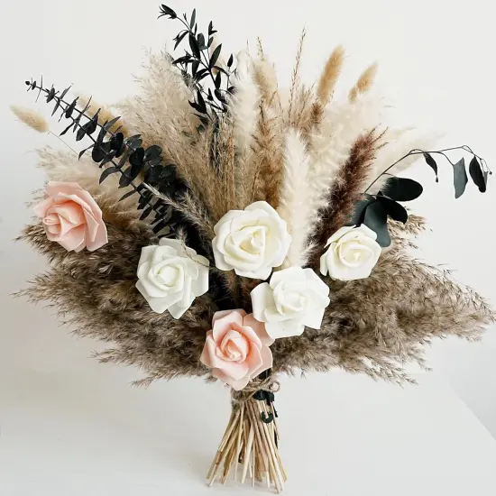 Dried Flower Bouquet | Pampas Grass Decor | Floral Arrangements for Home & Wedding | Boho, Rustic, and Modern Decorations {3}