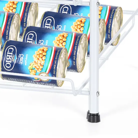 5-Tier Heavy-Duty Can Rack Organizer &ndash; 60-Can Capacity Pantry Storage with 15&deg; Tilt Design, Adjustable Dividers (16.9x12.5x25.6") White {4}