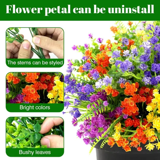 20 Bundles Artificial Flowers for Outdoors UV Resistant Fake Flowers {2}