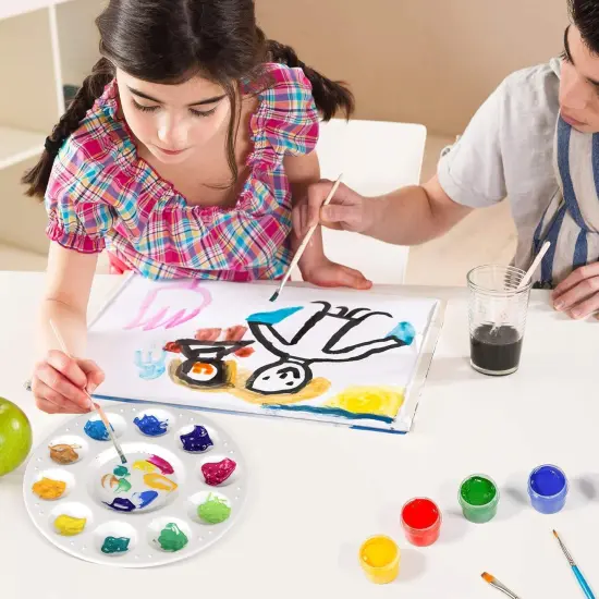 Paint Tray Palettes, 32 Pack Plastic Paint Pallets, Painting Tray Palette, Round Paint Holder Tray, DIY Craft, Art Painting, Classes, Play Party {3}