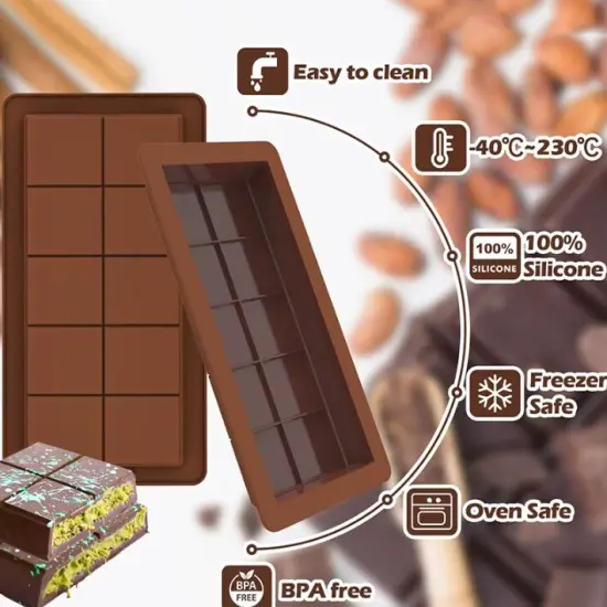 Chocolate bar Silicone Mold 1 Inch Deep {5}
