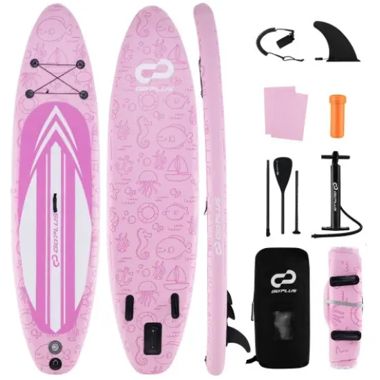 Pink White Inflatable Stand Up Paddle Board 11' x 30" x 6" 350 lbs Capacity {1}