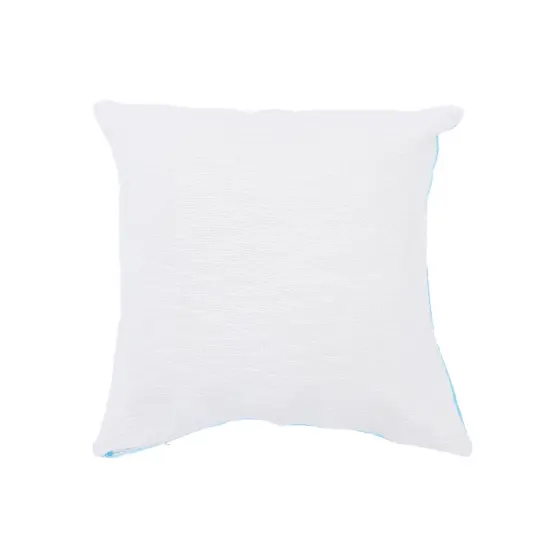 Blue & Ivory Starfish Throw Pillow 18" x 18" &ndash; Hand Embroidered with Beadwork {3}